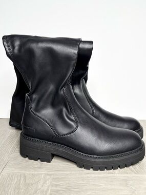 Sarto Franco Sarto Fera Black Tall Lug Sole Boot 9 M Wide Calf